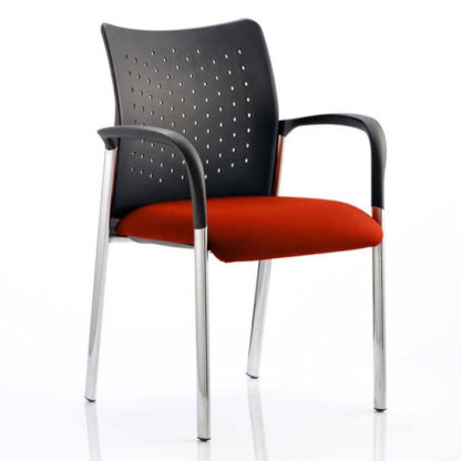 An Image of Academy Office Visitor Chair In Tabasco Red With Arms