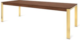 An Image of Custom MADE Corinna 12 Seat Dining Table, Walnut and Brass
