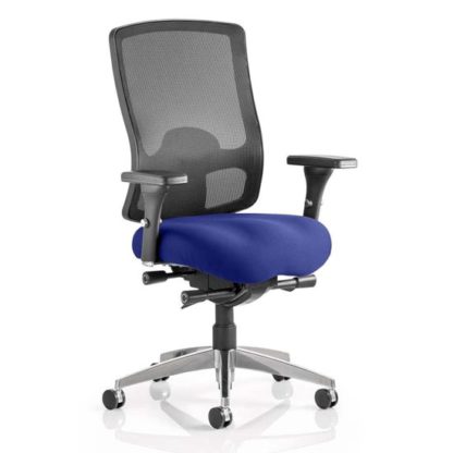 9fdb780a3102a13af35526c7098d2ce911be43a10f02533c4454bd1676fb8b4c.jpg An Image of Regent Office Chair With Stevia Blue Seat And Arms