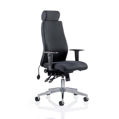 An Image of Penza Office Chair In Black With Headrest And Arms
