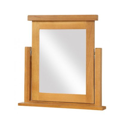 An Image of Acorn Dressing Mirror In Light Oak Wooden Frame