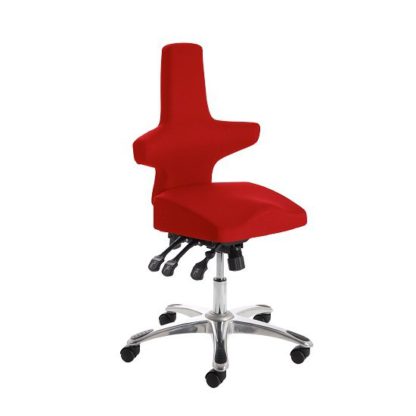 An Image of Stacy Home Office Chair In Cherry With Chrome Base