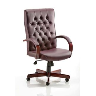 An Image of Chesterfield Burgundy Colour Office Chair