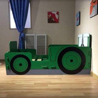 An Image of Rowan Tractor Ted Junior Toddler Bed In Green