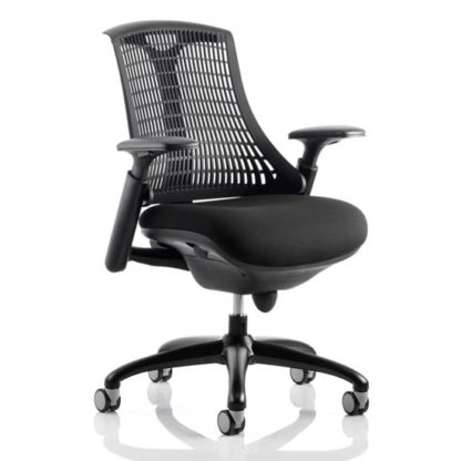 An Image of Flex Task Office Chair In Black Frame With Black Back