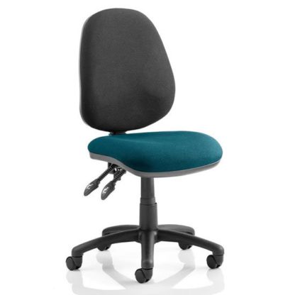 An Image of Luna II Black Back Office Chair In Maringa Teal