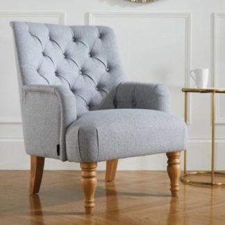 An Image of Padstow Fabric Lounge Chaise Armchair In Grey