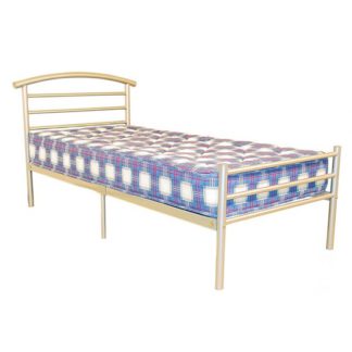 An Image of Brenington Metal Single Bed In Silver