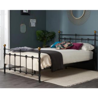 An Image of Atlas Steel Small Double Bed In Black