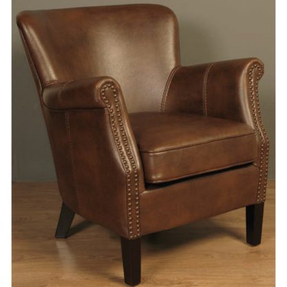 An Image of Aquarii Leather Air Fabric Lounge Armchair Tan