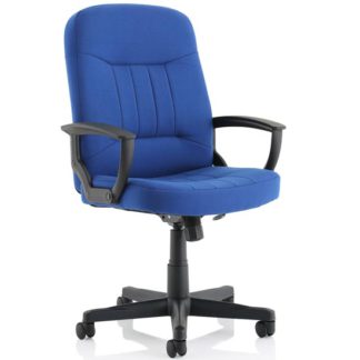 An Image of Hague Fabric Office Chair In Royal Blue With Fixed Arms