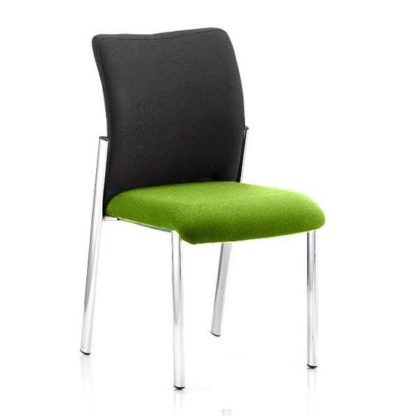 An Image of Academy Black Back Visitor Chair In Myrrh Green No Arms