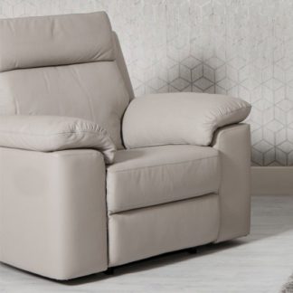 An Image of Enzo Faux Leather Armchair In Putty