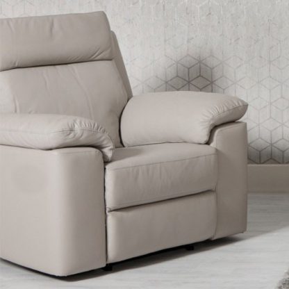 a5ec0280a27d71169be5634c273e2c9a03023e16967f9b06f1dc6ac2a78af682.jpg An Image of Enzo Faux Leather Armchair In Putty