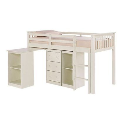 An Image of Milli Solid Off White Finish Sleep Station With Pull Out Desk