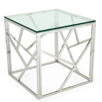 a606fdd455bc266f288513884ed3a5d89ffbe98e646e05ff5c76419c3cf7ba08.jpg An Image of Betty Glass Lamp Table With Polished Stainless Steel Base
