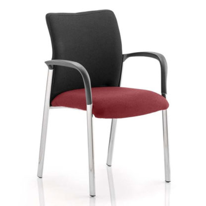 An Image of Academy Black Back Visitor Chair In Ginseng Chilli With Arms