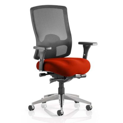 a627406a3f800e59645acf921ea12e607034d6b8147ee0b7e71ffbea4c357b93.jpg An Image of Regent Office Chair With Tabasco Red Seat And Arms