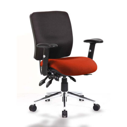 An Image of Chiro Medium Back Office Chair With Tabasco Red Seat