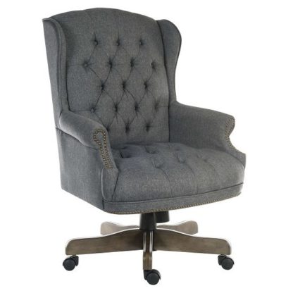 An Image of Patmos Executive Office Chair In Grey Fabric With Wheels