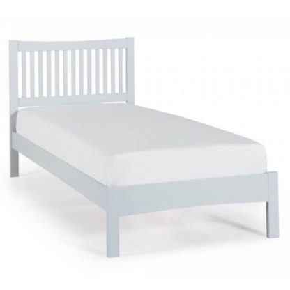 An Image of Mya Hevea Wooden Single Bed In Grey
