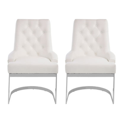 a712351e8fdb480b87c5205acdc63f9a9d5da01bbf78ea80813e57c9d92cca7a.jpg An Image of Azaltro Ivory Linen Fabric Dining Chairs In Pair