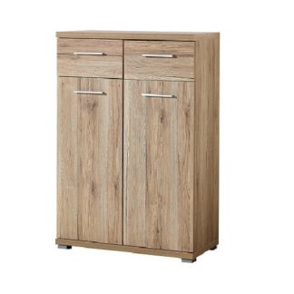 An Image of Elina Shoe Cabinet In Sanremo Oak With 2 Doors and 2 Drawers