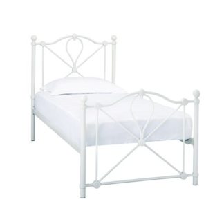 An Image of Bronte Metal Single Bed In White