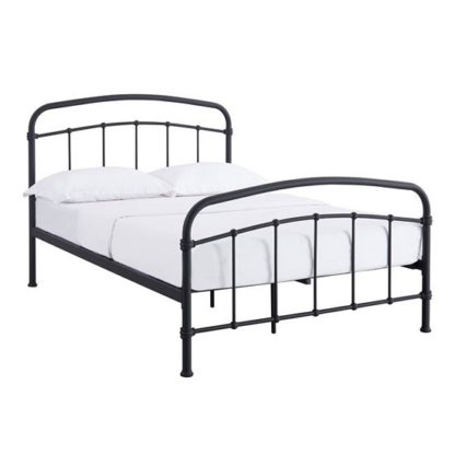 a80f9362c70e84a4c645f48852d20b19e16cff25b1d01c71538cdba2609bc992.jpg An Image of Halston Metal Double Bed In Black