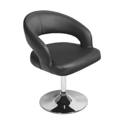 An Image of Clinick Designer Black Dining Chair With Chrome Base