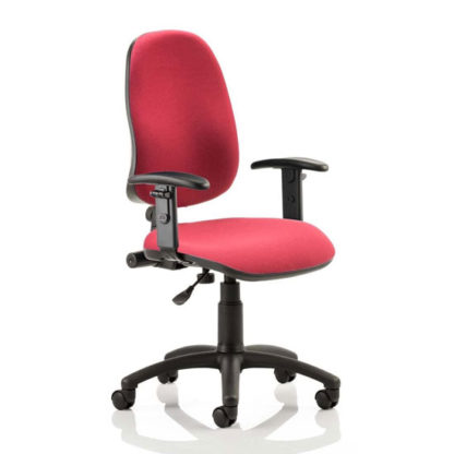 An Image of Eclipse Plus I Office Chair In Wine With Adjustable Arms