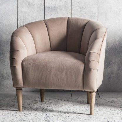 An Image of Tulip Bedroom Chair In Wheat Velvet