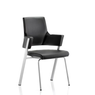 An Image of Cooper Visitor Office Chair In Black Bonded Leather