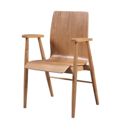 An Image of Hector Contemporary Wooden Home Office Chair In Ash