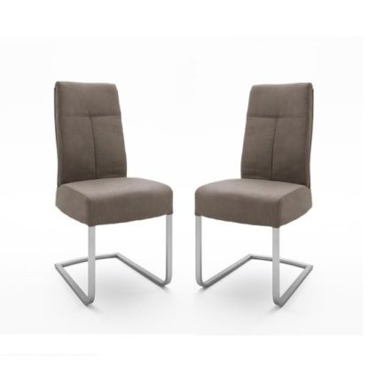 aa168206442685df826b830e89c835ca39db0565af42c481d18a0d83b9f26cfd.jpg An Image of Ibsen Modern Dining Chair In Leather Look Sand In A Pair