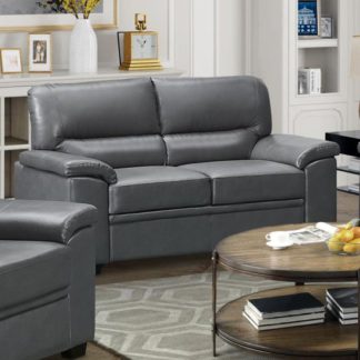 An Image of Rachel LeatherGel And PU 2 Seater Sofa In Grey