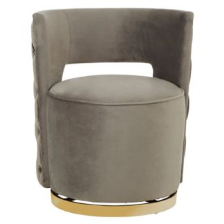 An Image of Algol Velvet Bedrom Chair In Grey