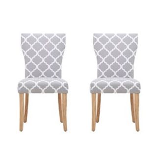 An Image of Hugo Patterned Dining Chair In Pair