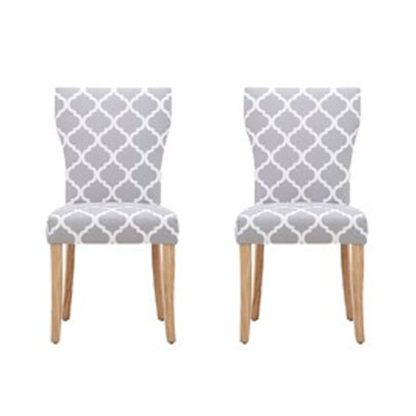 An Image of Hugo Patterned Dining Chair In Pair