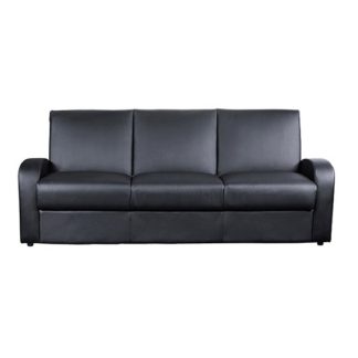 An Image of Kimberly PU Leather Sofa Bed In Black