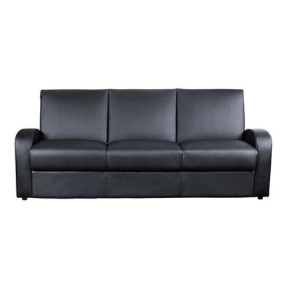 abba3d2cc94dbba33d558e3ed433562492b8121be0926840e2446a24f6cdd083.jpg An Image of Kimberly PU Leather Sofa Bed In Black