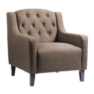 An Image of Pemberley Fabric Upholstered Arm Chair In Beige