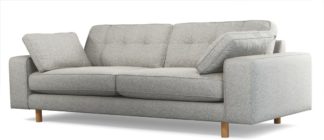 An Image of Content by Terence Conran Tobias, 3 Seater Sofa, Textured Weave Grey, Light Wood Leg