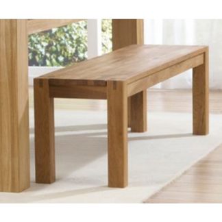 An Image of Skat Wooden Dining Bench In Oak