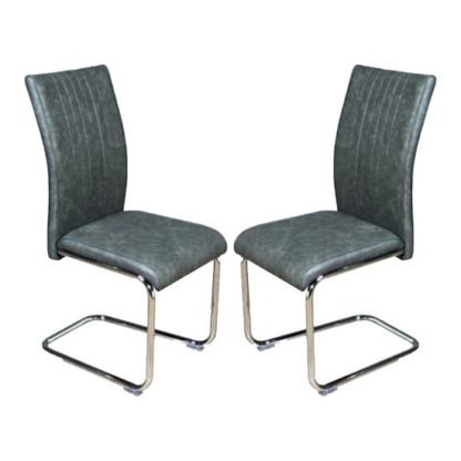 ad5ef5395de3ca630b42016dc4508130834bd9c7ca5eed3a1021c4d4e59be2d5.jpg An Image of Ceibo Two Tone Grey Leather Dining Chairs In Pair