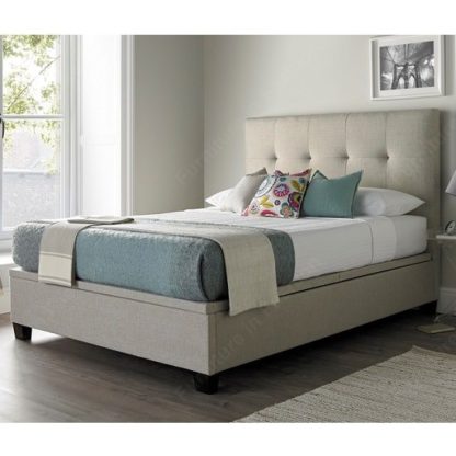 ad699f6003192d77f9ad0ed8a87a00feb5ec95844a633ea0ef4ae2baa1bb7727-1.jpg An Image of Florus Fabric Ottoman Storage Super King Size Bed In Oatmeal