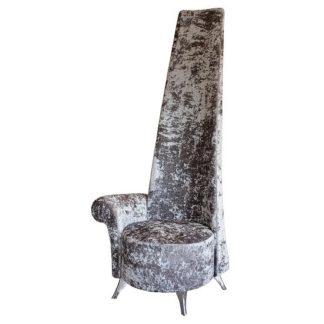 An Image of Wilton Right Handed Potenza Chair In Silver Crushed Velvet