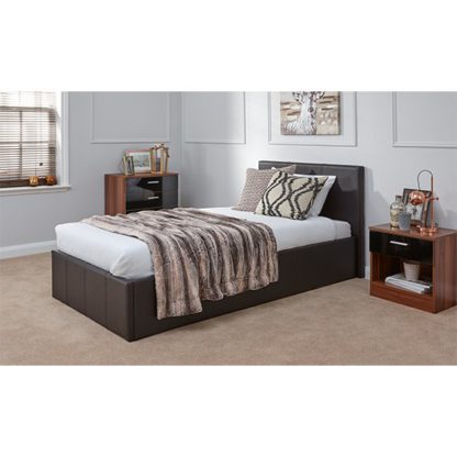 An Image of End Lift Ottoman Single Bed In Brown