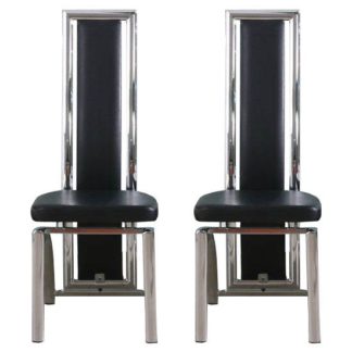 An Image of Chicago Black Dining Chairs In A Pair