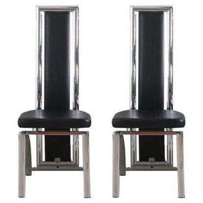 ae64d1cf4a370028ffd120cf203ef1c9abaa65c1991423eb1ab00967e38141b2.jpg An Image of Chicago Black Dining Chairs In A Pair